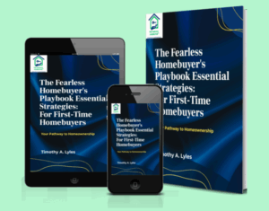Cover image of The Fearless Homebuyer’s Playbook, a first-time homebuyers guide for learning credit, mortgages, and the homebuying process.
